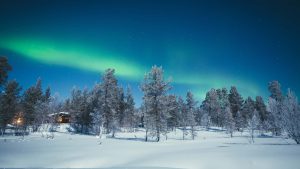 Været og temperatur i Saariselkä i april 2020